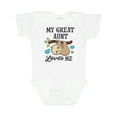 thumbnail image 1 of Inktastic My Great Aunt Loves Me with Sloth and Hearts Boys or Girls Baby Bodysuit, 1 of 5