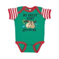 thumbnail image 1 of Inktastic My Great Aunt Loves Me with Sloth and Hearts Boys or Girls Baby Bodysuit, 1 of 4