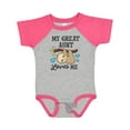 thumbnail image 1 of Inktastic My Great Aunt Loves Me with Sloth and Hearts Boys or Girls Baby Bodysuit, 1 of 5