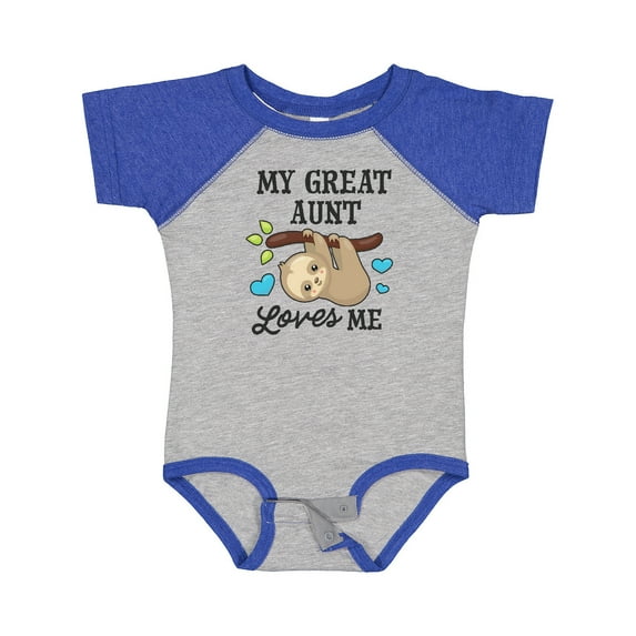 Inktastic My Great Aunt Loves Me with Sloth and Hearts Boys or Girls Baby Bodysuit