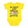 thumbnail image 1 of Inktastic My Great Aunt Loves Me with Sloth and Hearts Boys or Girls Baby Bodysuit, 1 of 5