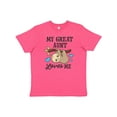 thumbnail image 1 of Inktastic My Great Aunt Loves Me with Sloth and Hearts Youth T-Shirt, 1 of 5