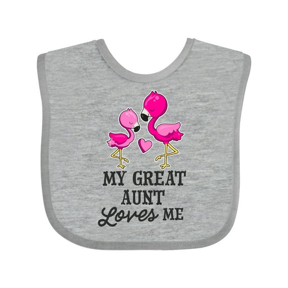 Inktastic My Great Aunt Loves Me with Two Flamingos Boys or Girls Baby Bib