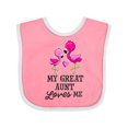 thumbnail image 1 of Inktastic My Great Aunt Loves Me with Two Flamingos Boys or Girls Baby Bib, 1 of 4