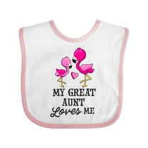 Inktastic My Great Aunt Loves Me with Two Flamingos Boys or Girls Baby Bib