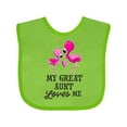 thumbnail image 1 of Inktastic My Great Aunt Loves Me with Two Flamingos Boys or Girls Baby Bib, 1 of 4