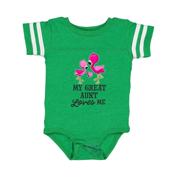 Inktastic My Great Aunt Loves Me with Two Flamingos Boys or Girls Baby Bodysuit