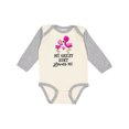 thumbnail image 1 of Inktastic My Great Aunt Loves Me with Two Flamingos Boys or Girls Long Sleeve Baby Bodysuit, 1 of 5