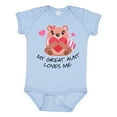 thumbnail image 1 of Inktastic My Great Aunt Loves Me Bear and Hearts Boys or Girls Baby Bodysuit, 1 of 5
