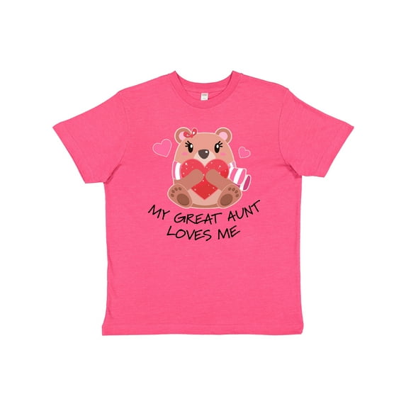 Inktastic My Great Aunt Loves me- bear and hearts Youth T-Shirt