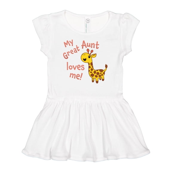 Inktastic My Great Aunt Loves me- cute giraffe Girls Baby Dress