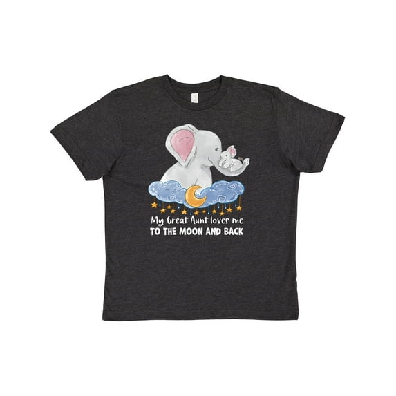 Inktastic My Great Aunt Loves me to the Moon and Back Elephant Family Youth T-Shirt