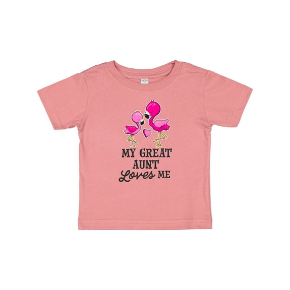 Inktastic My Great Aunt Loves me with Two Flamingos Boys or Girls Baby T-Shirt