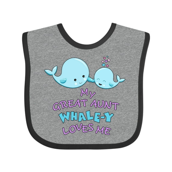 Inktastic My Great Aunt Whale-y Loves Me Boys or Girls Baby Bib