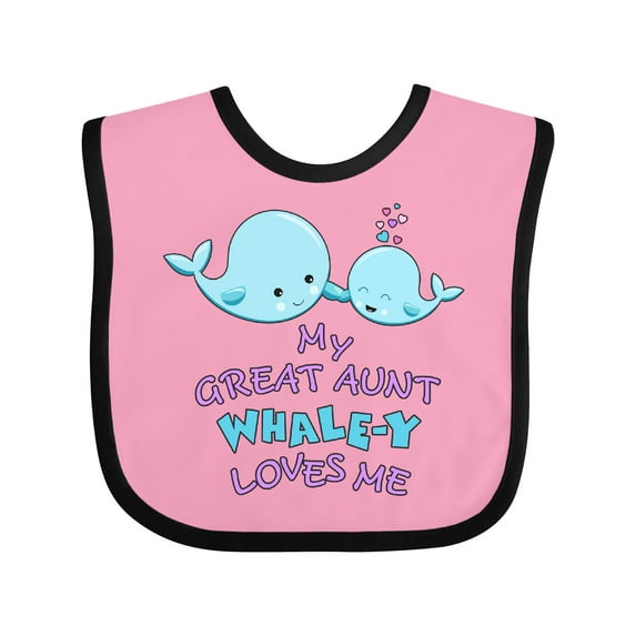 Inktastic My Great Aunt Whale-y Loves Me Boys or Girls Baby Bib