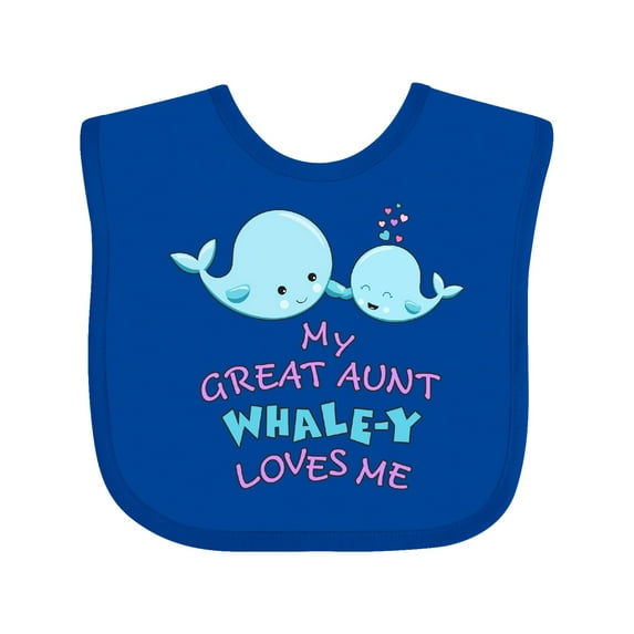 Inktastic My Great Aunt Whale-y Loves Me Boys or Girls Baby Bib