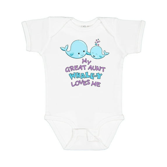 Inktastic My Great Aunt Whale-y Loves Me Boys or Girls Baby Bodysuit