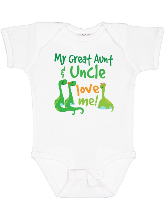 My Great Aunt and Uncle Love Me Dinosaur Boys Baby Bodysuit