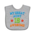 thumbnail image 1 of Inktastic My Great Aunt is Awesome Boys or Girls Baby Bib, 1 of 4