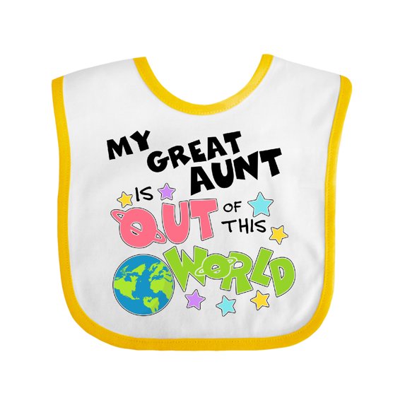 Inktastic My Great Aunt is out of This World Boys or Girls Baby Bib