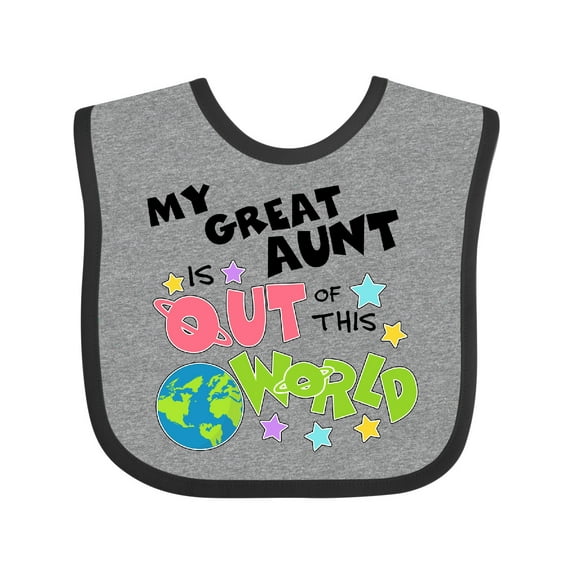 Inktastic My Great Aunt is out of This World Boys or Girls Baby Bib
