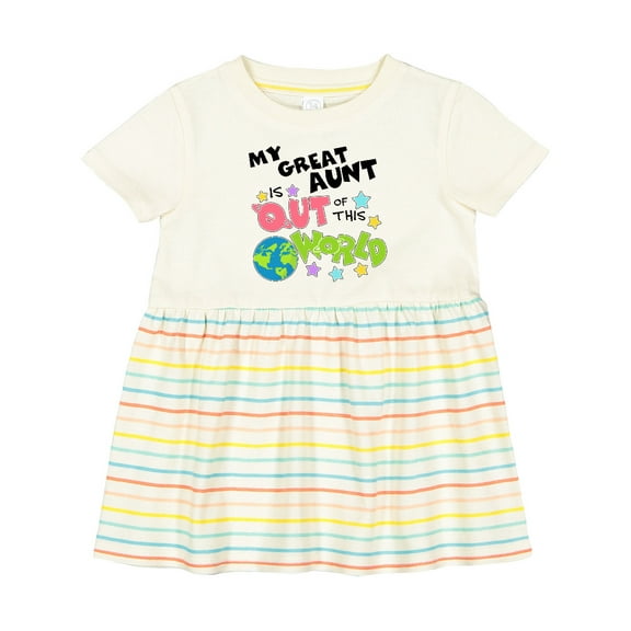 Inktastic My Great Aunt is out of This World Girls Baby Dress