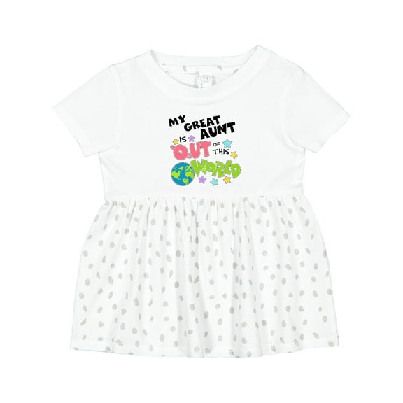 Inktastic My Great Aunt is out of This World Girls Baby Dress