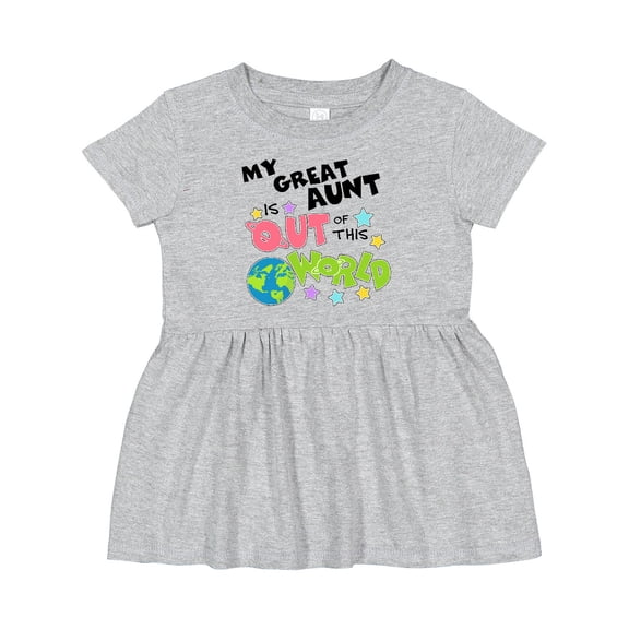 Inktastic My Great Aunt is out of This World Girls Baby Dress