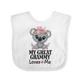 thumbnail image 1 of Inktastic My Great Grammy Loves Me Koala Girls Baby Bib, 1 of 4
