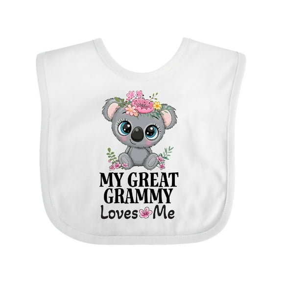 Inktastic My Great Grammy Loves Me Koala Girls Baby Bib
