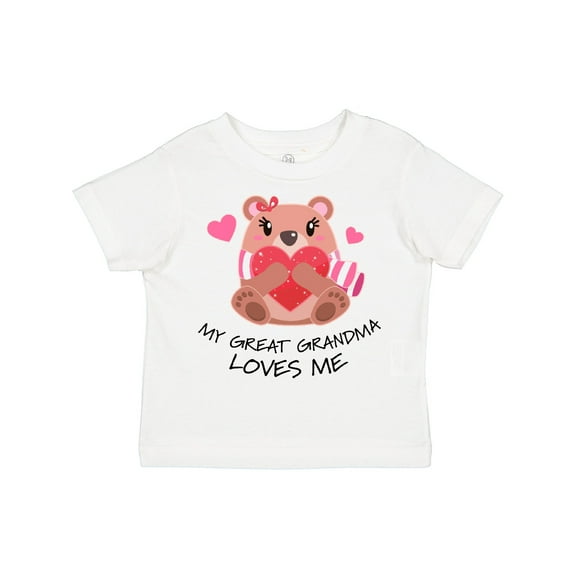 Inktastic My Great Grandma Loves Me Bear and Hearts Boys or Girls Toddler T-Shirt