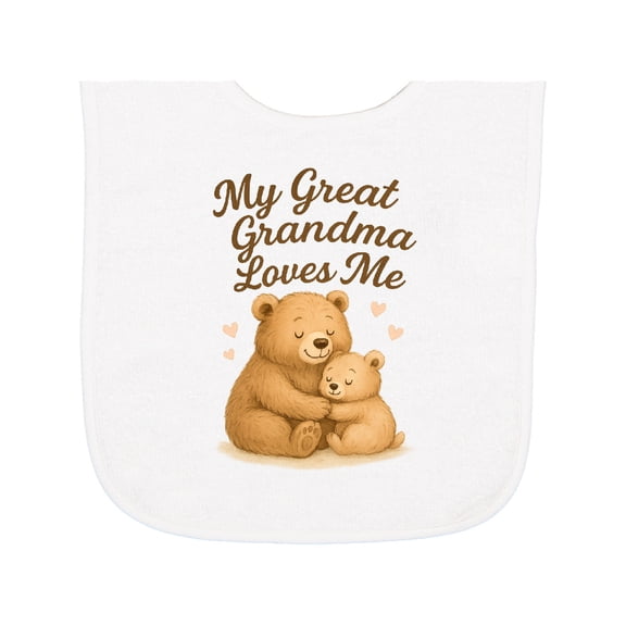 Inktastic My Great Grandma Loves Me Bears Baby Terry Cloth Bib