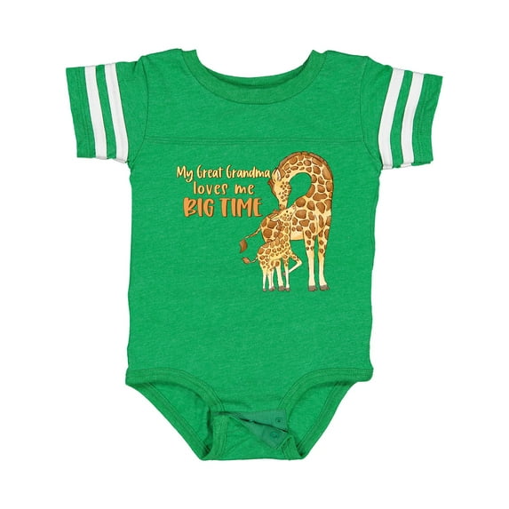 Inktastic My Great Grandma Loves Me Big Time Cute Giraffe Family Boys or Girls Baby Bodysuit