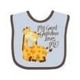 thumbnail image 1 of Inktastic My Great Grandma Loves Me Boys or Girls Baby Bib, 1 of 4