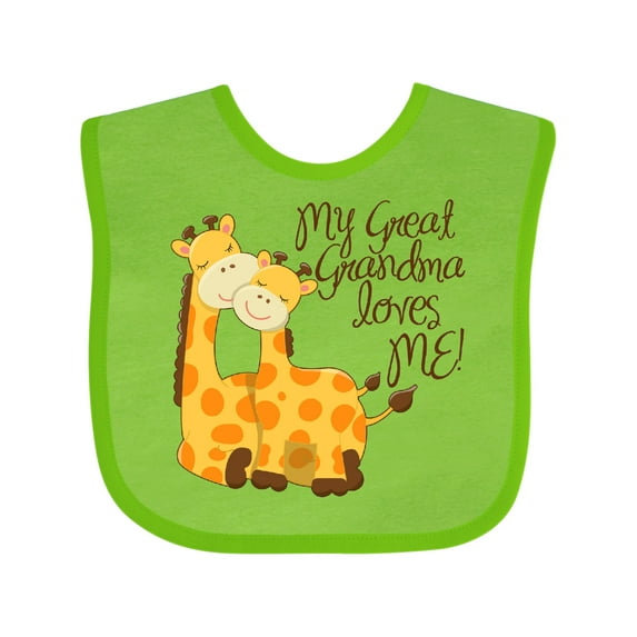 Inktastic My Great Grandma Loves Me Boys or Girls Baby Bib