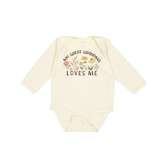 Inktastic My Great Grandma Loves Me Boys or Girls Long Sleeve Baby Bodysuit