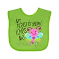 thumbnail image 1 of Inktastic My Great Grandma Loves Me Cute Dragonfly Boys or Girls Baby Bib, 1 of 4
