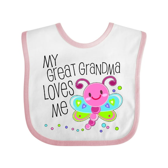 Inktastic My Great Grandma Loves Me Cute Dragonfly Boys or Girls Baby Bib