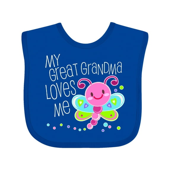 Inktastic My Great Grandma Loves Me Cute Dragonfly Boys or Girls Baby Bib