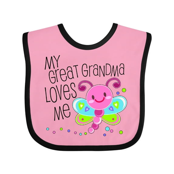 Inktastic My Great Grandma Loves Me Cute Dragonfly Boys or Girls Baby Bib