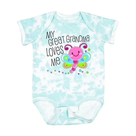 Inktastic My Great Grandma Loves Me Cute Dragonfly Boys or Girls Baby Bodysuit