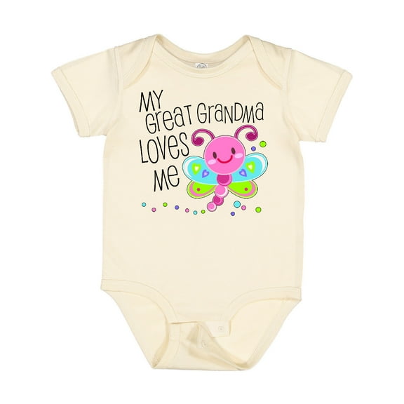 Inktastic My Great Grandma Loves Me Cute Dragonfly Boys or Girls Baby Bodysuit