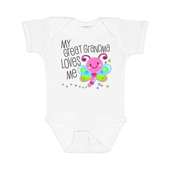 Inktastic My Great Grandma Loves Me Cute Dragonfly Boys or Girls Baby Bodysuit