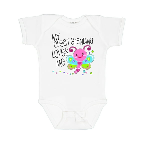Inktastic My Great Grandma Loves Me Cute Dragonfly Boys or Girls Baby Bodysuit