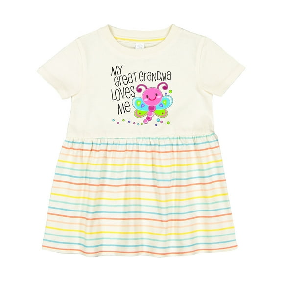 Inktastic My Great Grandma Loves Me Cute Dragonfly Girls Baby Dress
