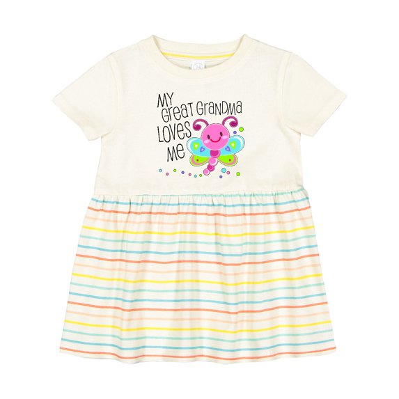 Inktastic My Great Grandma Loves Me Cute Dragonfly Girls Baby Dress