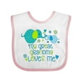 thumbnail image 1 of Inktastic My Great Grandma Loves Me Cute Elephants Boys or Girls Baby Bib, 1 of 4