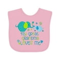 thumbnail image 1 of Inktastic My Great Grandma Loves Me Cute Elephants Boys or Girls Baby Bib, 1 of 4