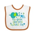 thumbnail image 1 of Inktastic My Great Grandma Loves Me Cute Elephants Boys or Girls Baby Bib, 1 of 4