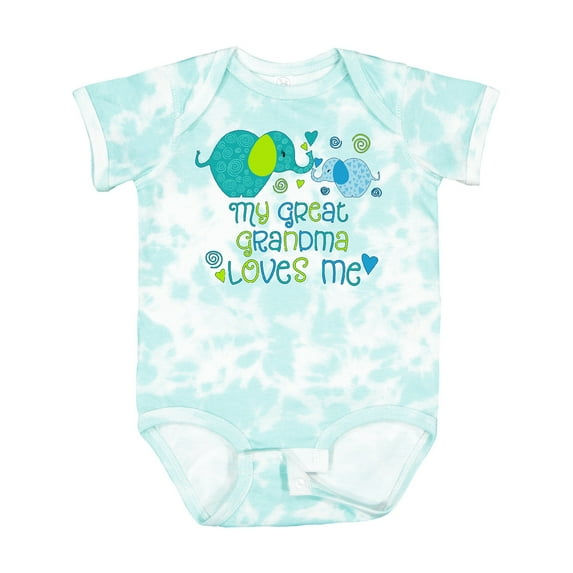 Inktastic My Great Grandma Loves Me Cute Elephants Boys or Girls Baby Bodysuit